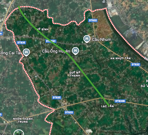 Sơ đồ tuyến đường sẽ mở theo quy hoạch ở xã Nhựt Tảo