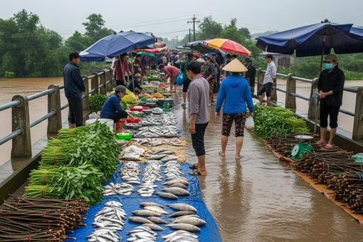 Chợ quê mùa lụt