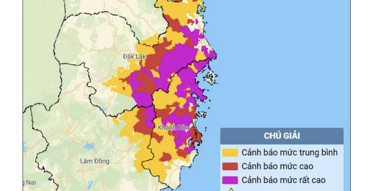 Mưa tiếp tục trút xuống, rủi ro thiên tai tại Khánh Hòa, Đắk Lắk vẫn ở cấp 2