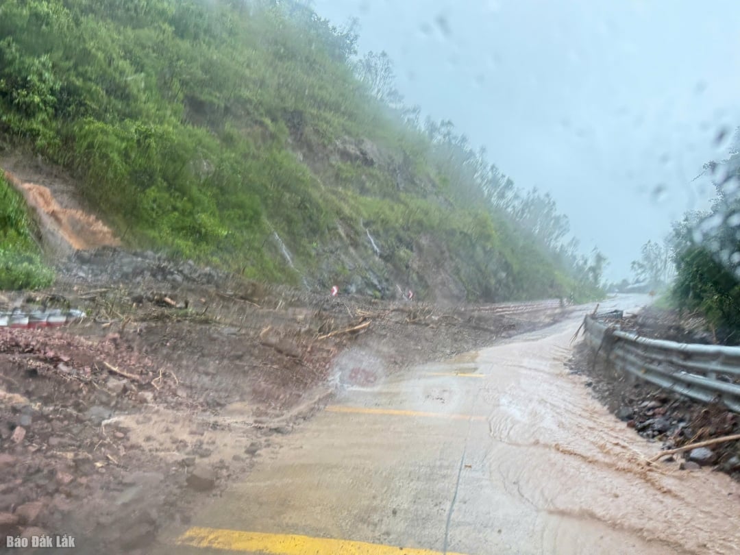 Vei DT643 hadde mange jordskred på ettermiddagen 20. november.