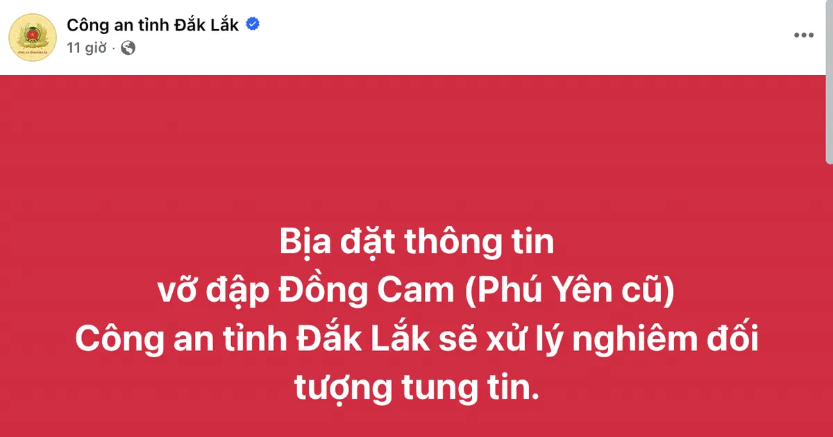 Sẽ xử lý nghiêm những thông tin sai sự thật về mưa lũ ở Đắk Lắk