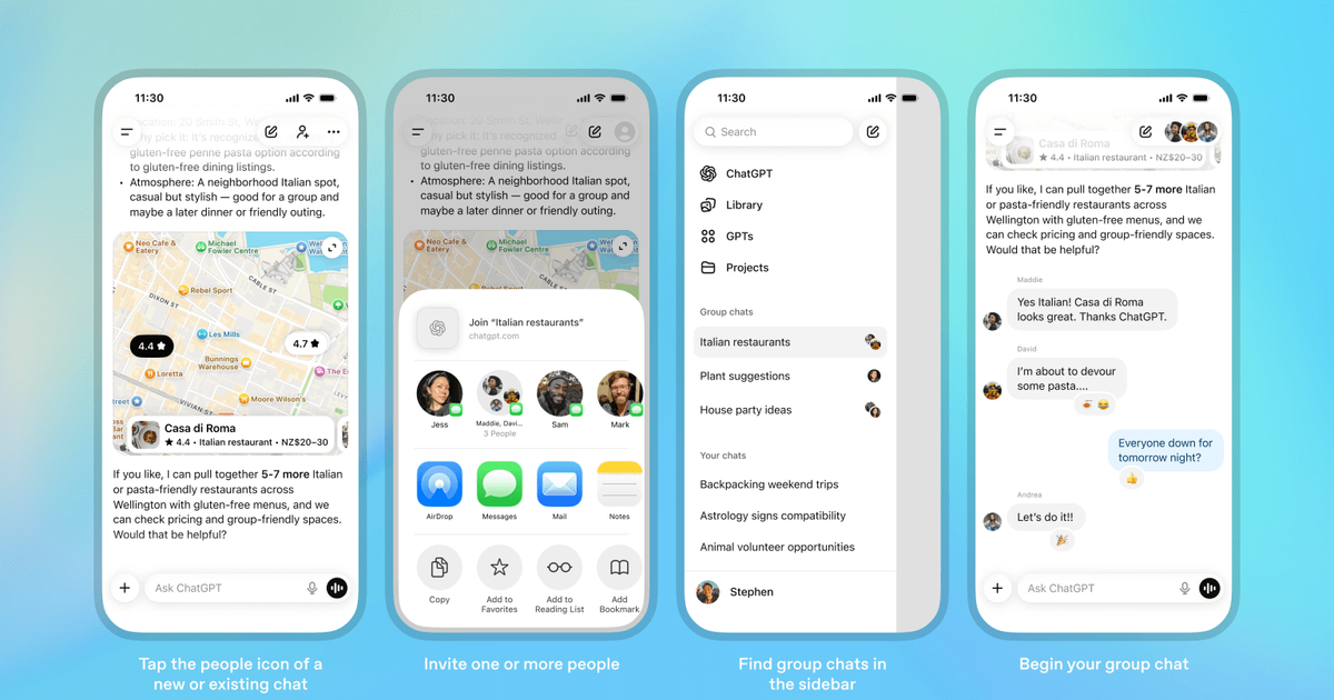 ChatGPT cho ra mắt tính năng trò chuyện nhóm