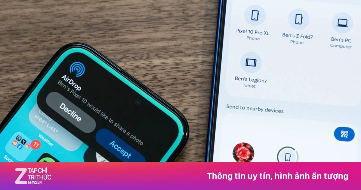 Đã có thể 'AirDrop' từ Android sang iPhone