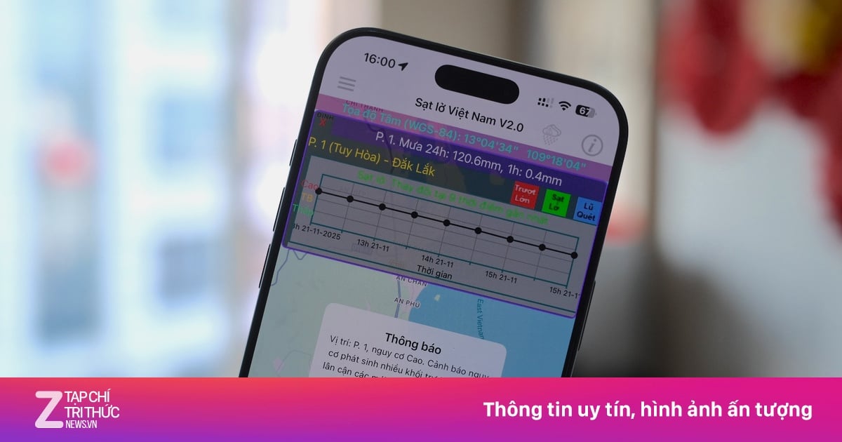 Xem cảnh báo sạt lở, lũ quét thời gian thực trên điện thoại