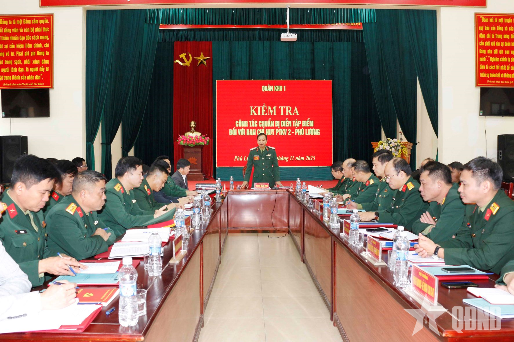 Quân khu 1 kiểm tra công tác chuẩn bị diễn tập điểm đối với Ban Chỉ huy PTKV-2 Phú Lương