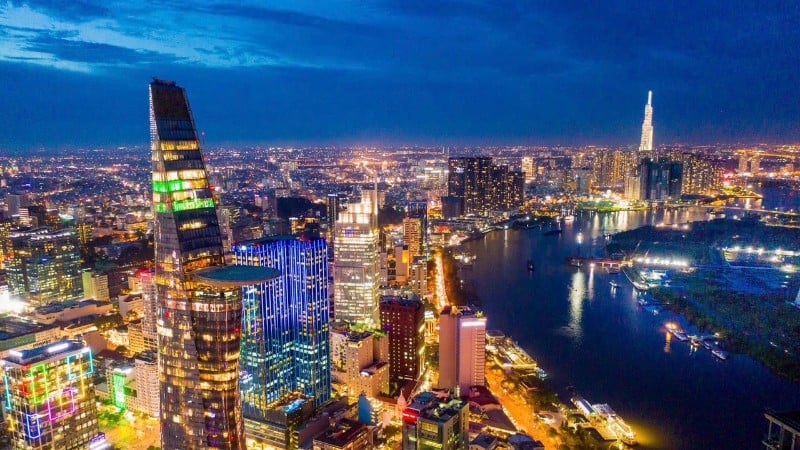 Ho Chi Minh City at night.