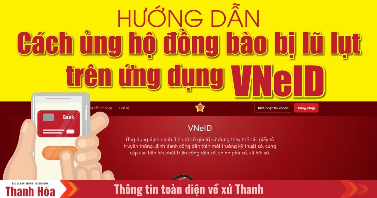 [Infographics] - Hướng dẫn cách ủng hộ đồng bào bị lũ lụt trên ứng dụng VNeID