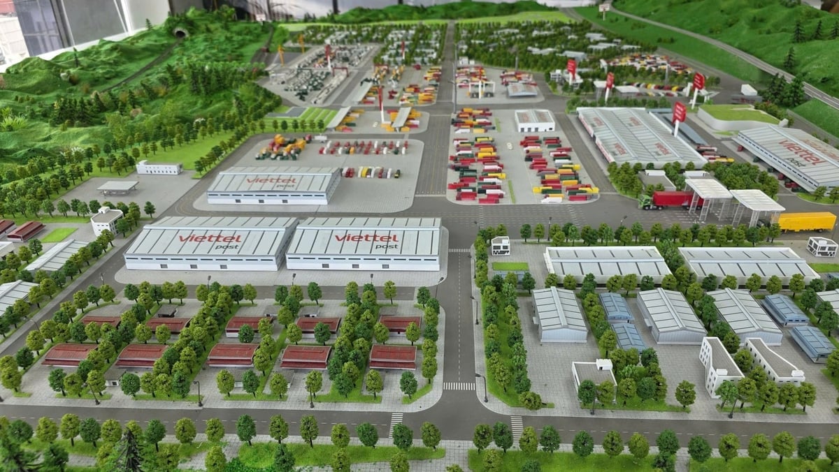 Khuôn viên Công viên logistic Viettel Lạng Sơn, với hạ tầng số hóa và quản lý thông minh được triển khai tại các phân khu chức năng. Ảnh: Văn Việt.