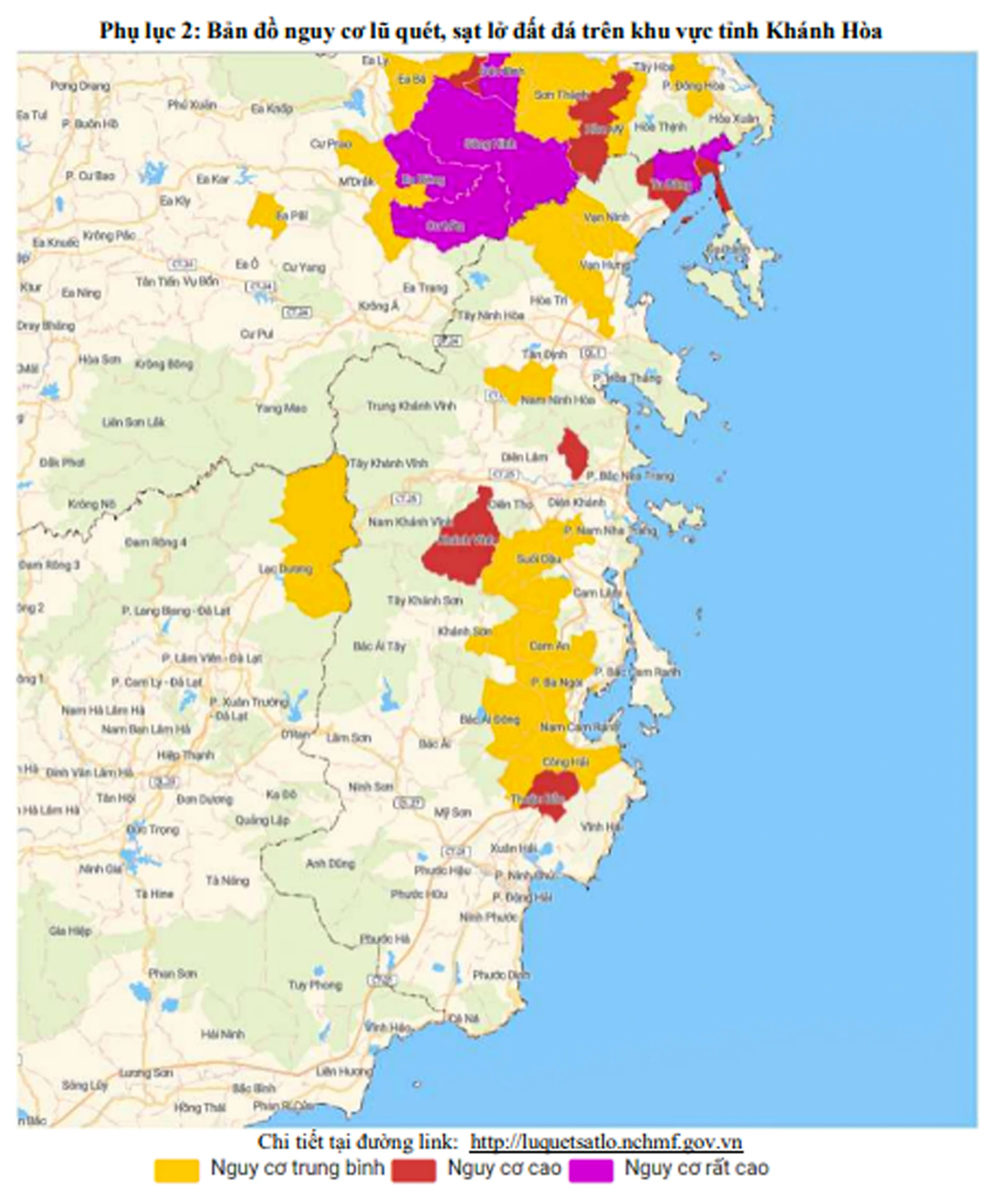 Földcsuszamlás kockázati terület előrejelzési térképe.
