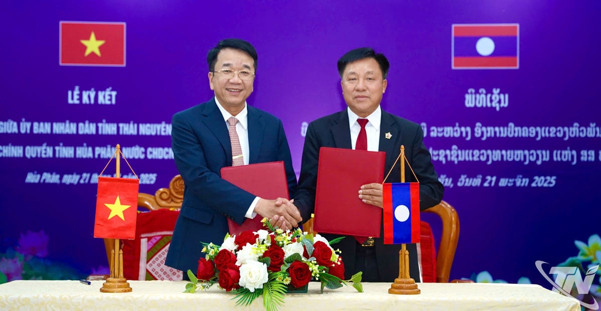 Tỉnh Thái Nguyên và tỉnh Hủa Phăn (Lào) ký kết Bản ghi nhớ hợp tác