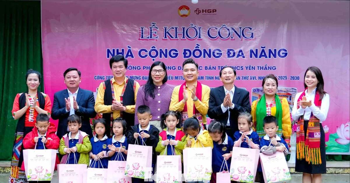 Xây dựng nhà cộng đồng đa năng tặng học sinh vùng lũ miền núi Nghệ An