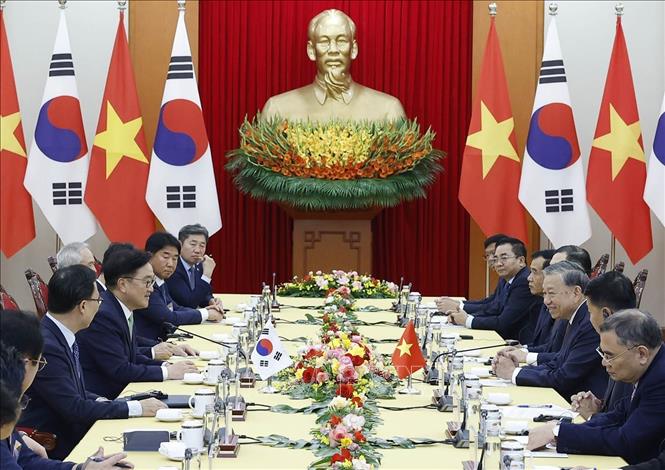 Tổng Bí thư Tô Lâm hội kiến với Chủ tịch Quốc hội Hàn Quốc