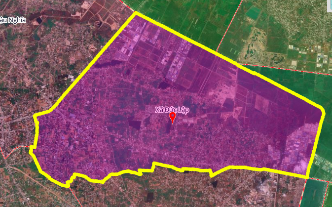 Locatiekaart van de gemeente Duc Lap en aangrenzende gemeenten in de provincie Tay Ninh