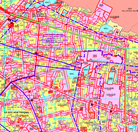 Nieuwe routeplanningskaart in de gemeente Duc Lap volgens de planning 2021-2030 van het district Duc Hoa