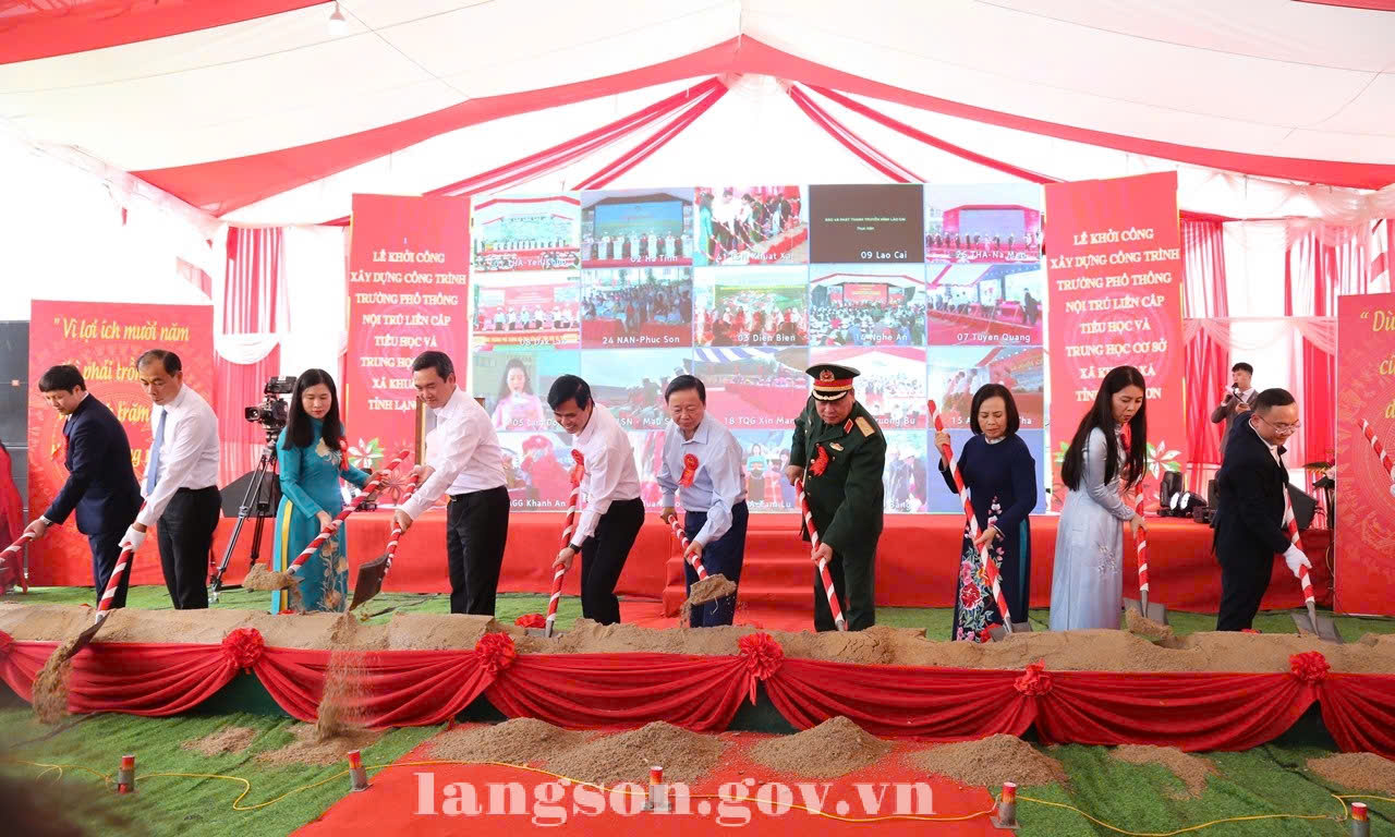 Lạng Sơn khởi công xây dựng Trường Phổ thông nội trú liên cấp Tiểu học và Trung học cơ sở Khuất Xá