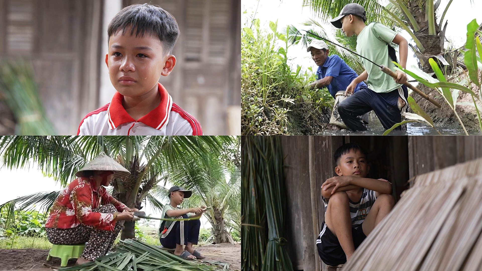 Although only 11 years old, Dat Bao had to grow up early. He often helped his grandparents with their work and always wanted to grow up quickly so he could repay them.