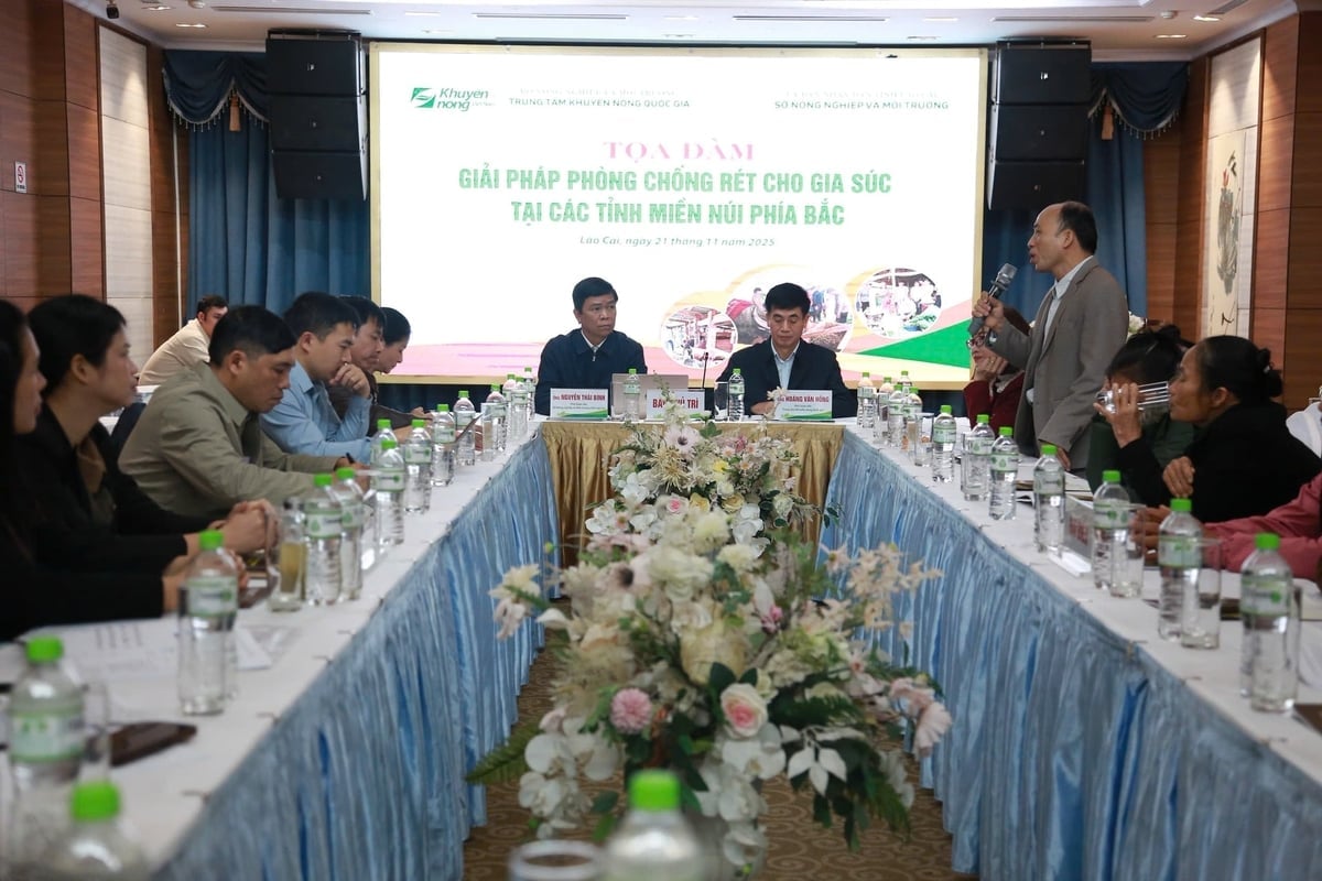 Tọa đàm thảo luận đưa ra các biện pháp bảo vệ đàn vật nuôi trước diễn biến thời tiết ngày càng phức tạp. Ảnh: Thanh Ngà.