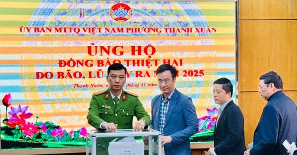 Phường Thanh Xuân ủng hộ các tỉnh miền Trung, Tây Nguyên