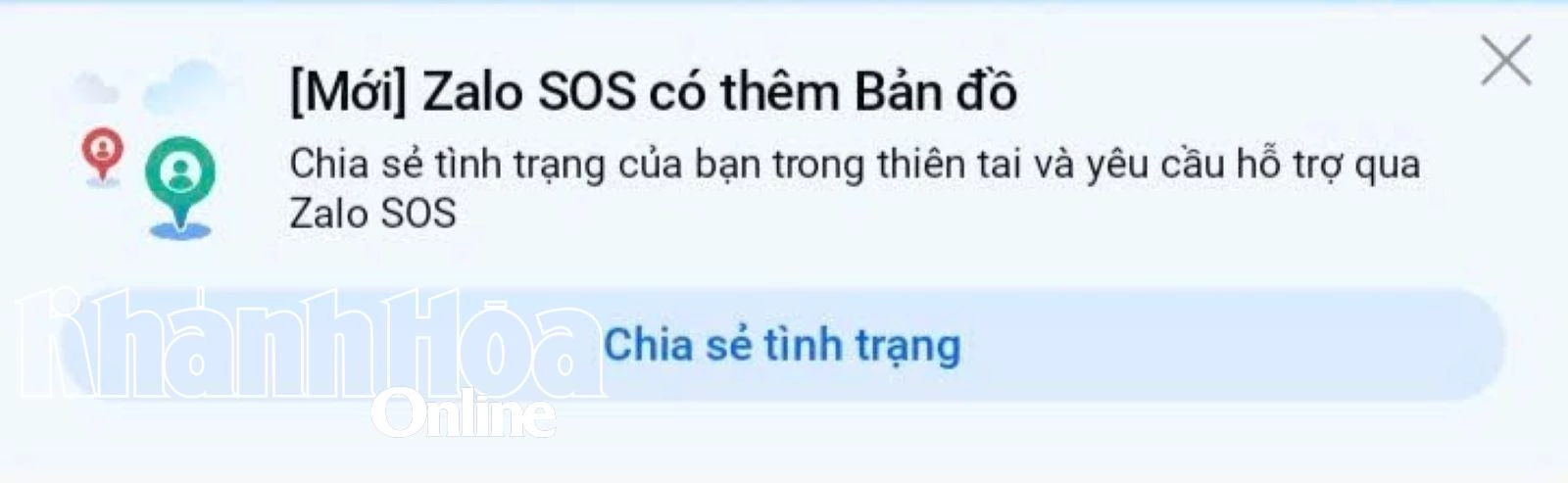 Khánh Hòa triển khai tính năng "SOS - Chia sẻ vị trí khẩn cấp" trên ứng dụng Zalo hỗ trợ người dân