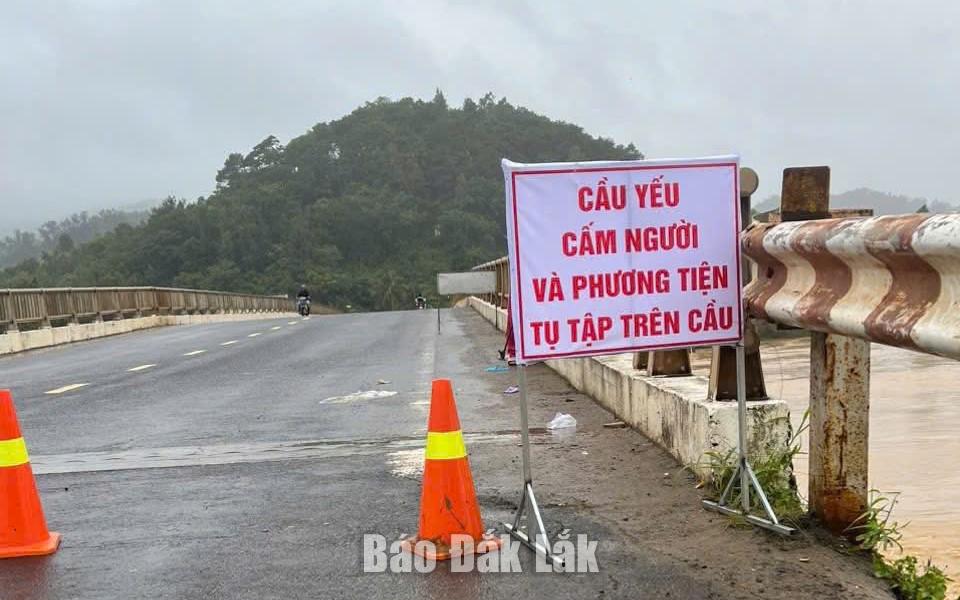 Cấm lưu thông qua cầu Giang Sơn trên Quốc lộ 27 do sạt lở mố cầu