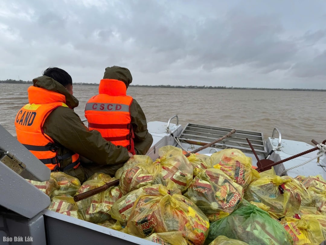 Food and water are transported by authorities to isolated areas to supply people.