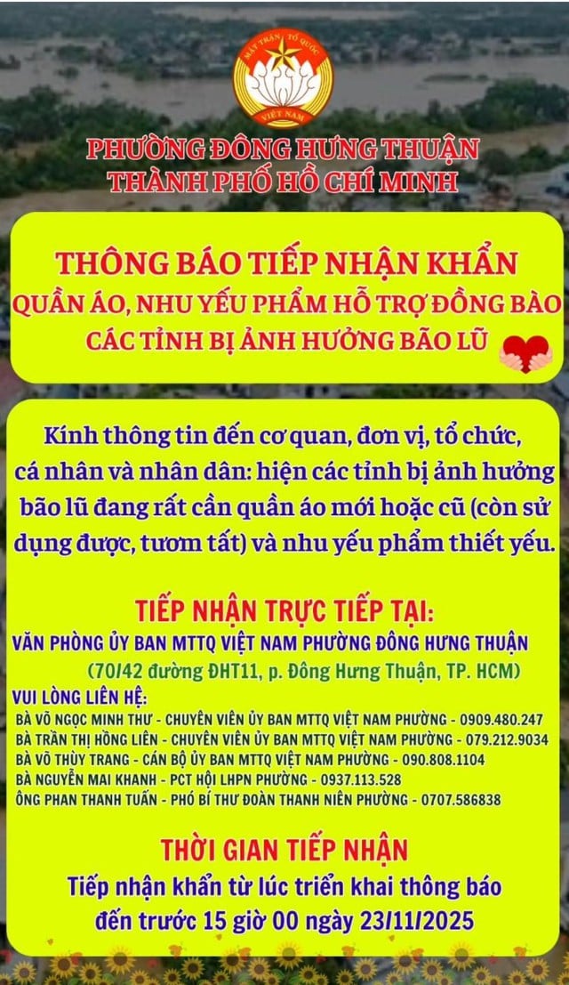 Trường học TP.HCM chia sẻ lời kêu gọi của UBMTTQ Việt Nam, cứu trợ miền Trung - Ảnh 2.