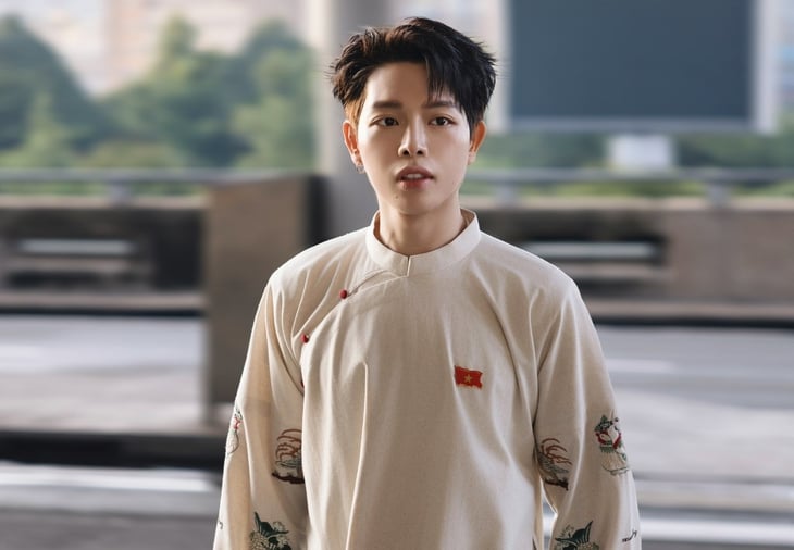 ດຶກຟຸກ ມອບເງິນຕື່ມອີກ 200 ລ້ານດົ່ງ, S.T Son Thach ປະມູນເສື້ອດ້ວຍລາຍເຊັນຂອງຜູ້ມີພອນສະຫວັນ 33 ຄົນເພື່ອລະດົມທຶນ - ຮູບທີ 1. Đức Phúc - Ảnh 1.