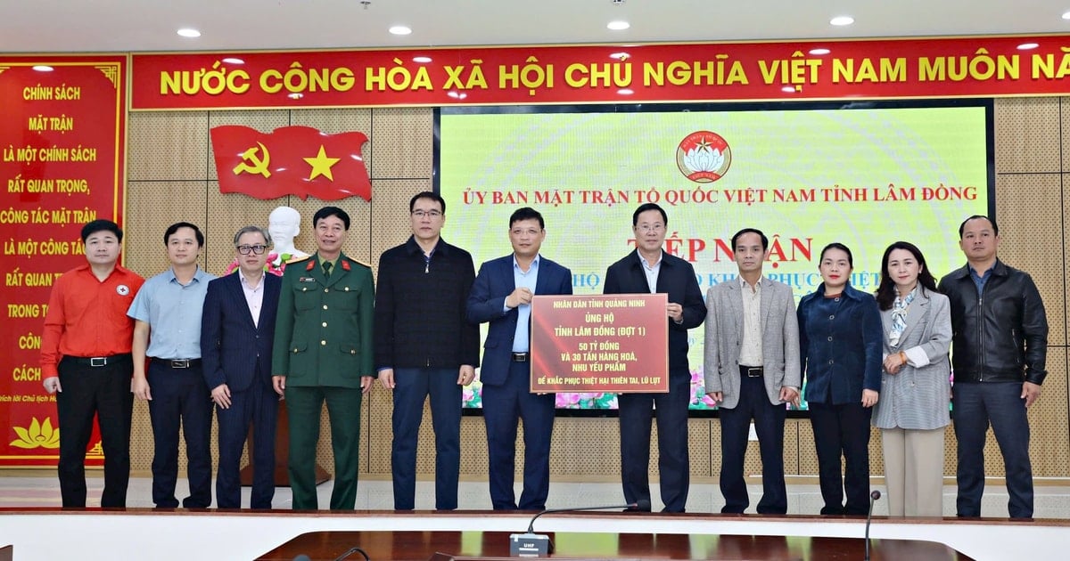 Lâm Đồng tiếp nhận hỗ trợ 50 tỷ đồng và 30 tấn hàng hóa, nhu yếu phẩm từ Quảng Ninh