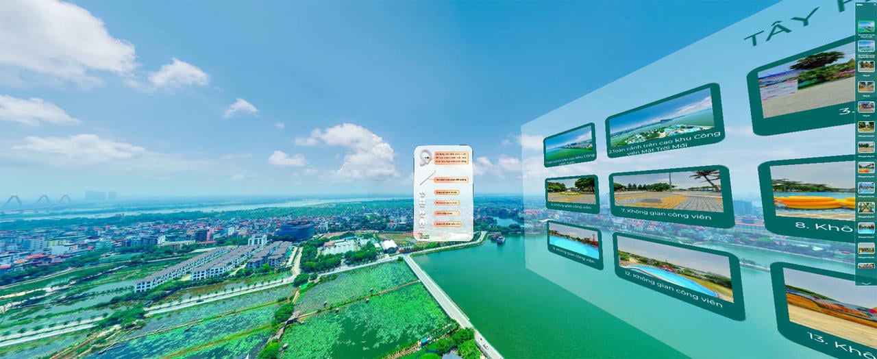 ດ້ວຍພຽງແຕ່ແວ່ນຕາ VR ຫຼືແອັບພລິເຄຊັນໂທລະສັບ, ນັກທ່ອງທ່ຽວສາມາດສັງເກດແລະຮຽນຮູ້ກ່ຽວກັບການປ່ຽນແປງຕາມລະດູການຂອງພືດໃນ West Lake. (ພາບໜ້າຈໍ)