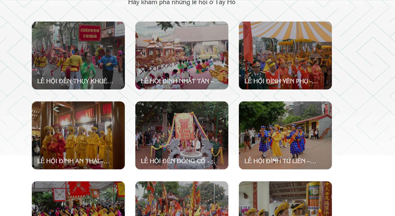 Multe festivaluri culturale din West Lake sunt actualizate constant pentru turiști prin intermediul „hărții digitale a patrimoniului”. (Captură de ecran)