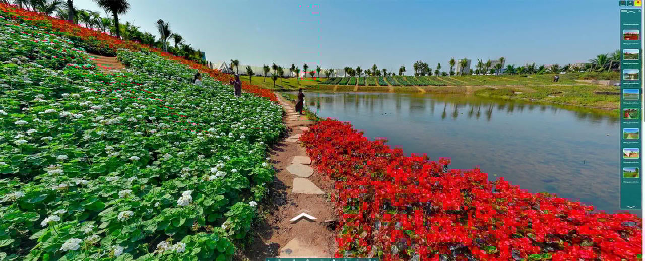 Imaginea Văii Florilor de la West Lake este recreată realist prin intermediul „hărții digitale a patrimoniului”. (Captură de ecran)