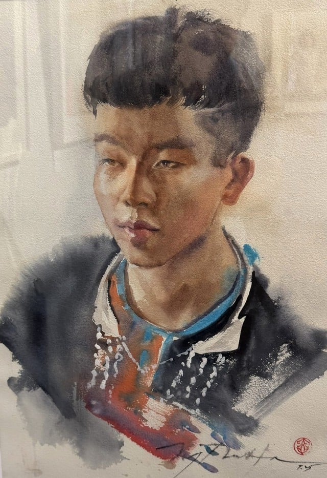 Ngắm chân dung màu nước của ca sĩ Phạm Thu Hà và... hơn thế nữa- Ảnh 2.