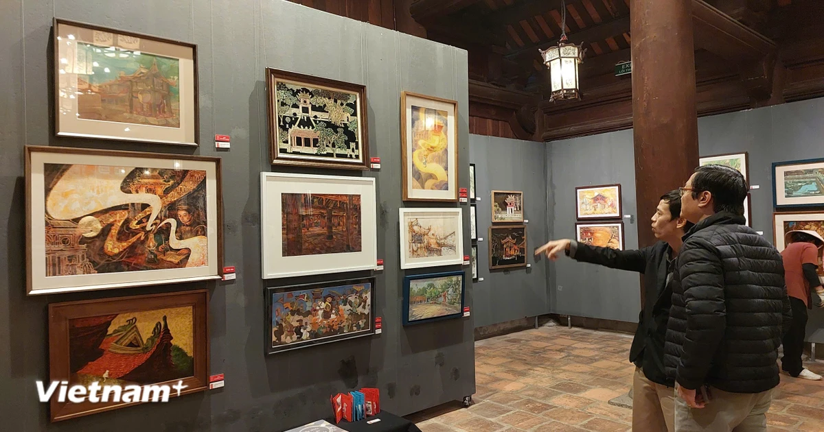 'Tiếng vang lịch sử': Trưng bày các tác phẩm hội họa lấy cảm hứng từ Văn Miếu