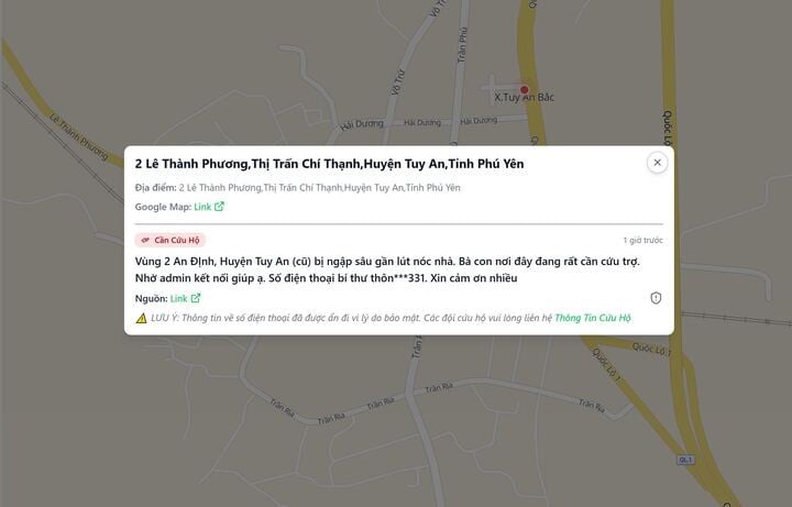 ព័ត៌មានត្រូវបានបង្ហាញដោយភ្នែកនៅលើផែនទី លេខទូរស័ព្ទគឺជាការសម្ងាត់ និងត្រូវបានផ្តល់ជូននៅពេលទាក់ទងក្រុមដោយផ្ទាល់។ (រូបថត៖ រូបថតអេក្រង់)