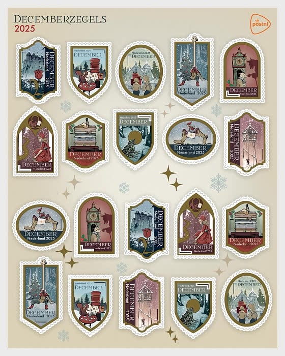 Bưu chính Hà Lan phát hành bộ tem đặc biệt cho tháng 12
