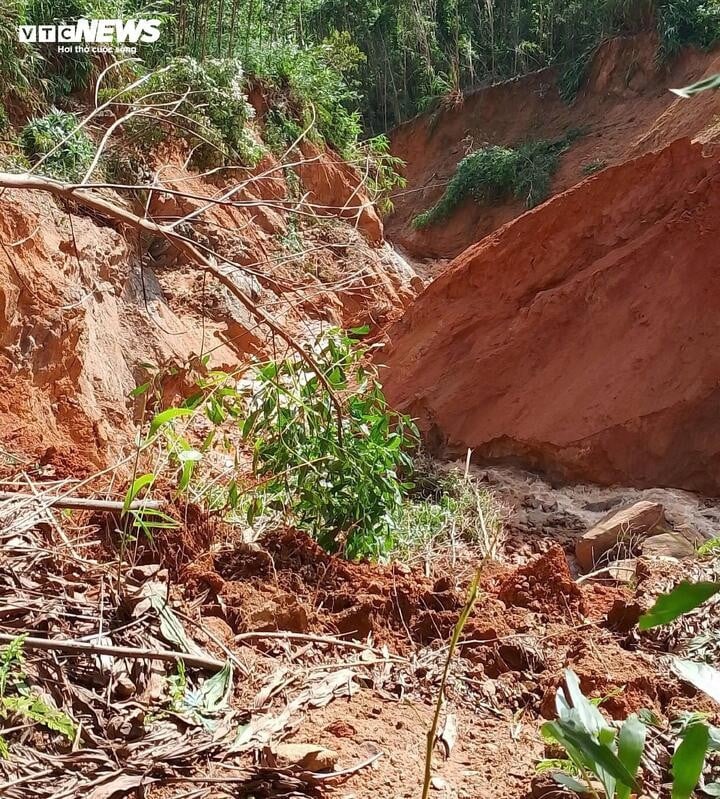 Ông Lê Văn Tuấn - Bí thư Đảng ủy xã Cà Đam - cho hay sạt lở nghiêm trọng nhất là tuyến đường từ trung tâm UBND xã Cà Đam đi thôn Tang (thôn đặc biệt khó khăn). Tuyến đường này dài chỉ 12km nhưng đã xuất hiện 26 điểm sạt lở mái taluy âm và mái taluy dương.