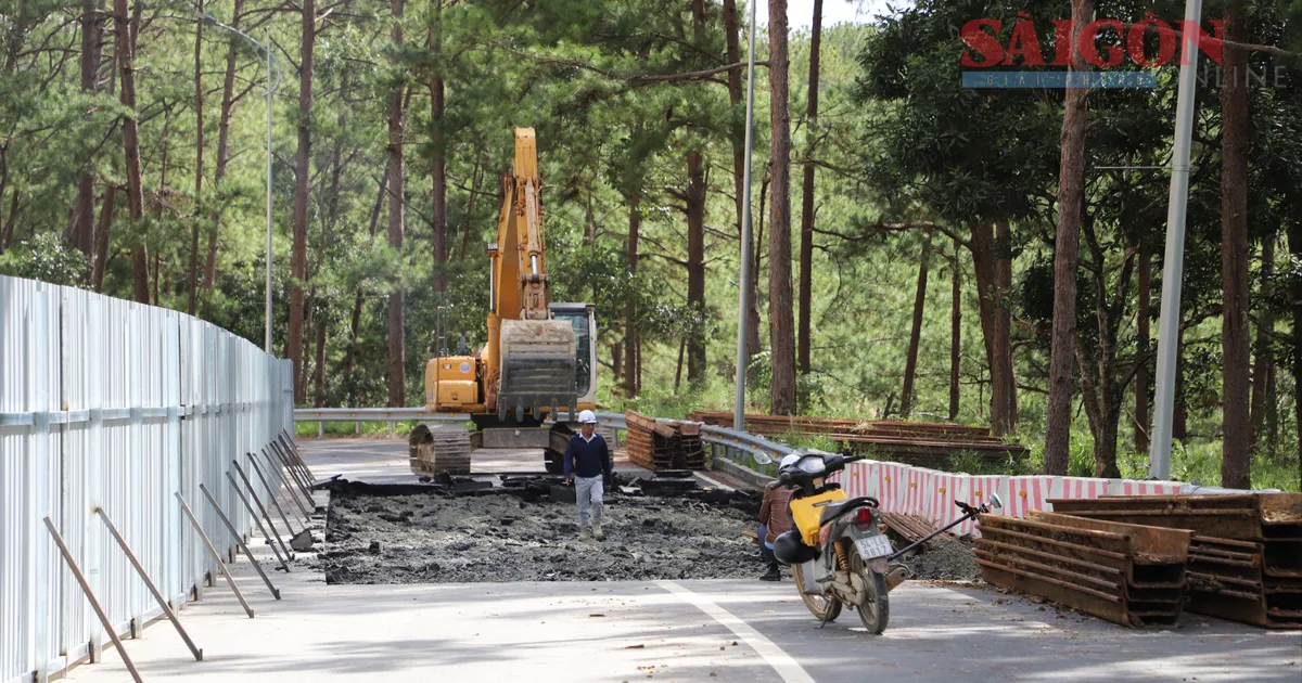 Xuất hiện thêm nhiều vị trí lún, nứt trên đèo Prenn