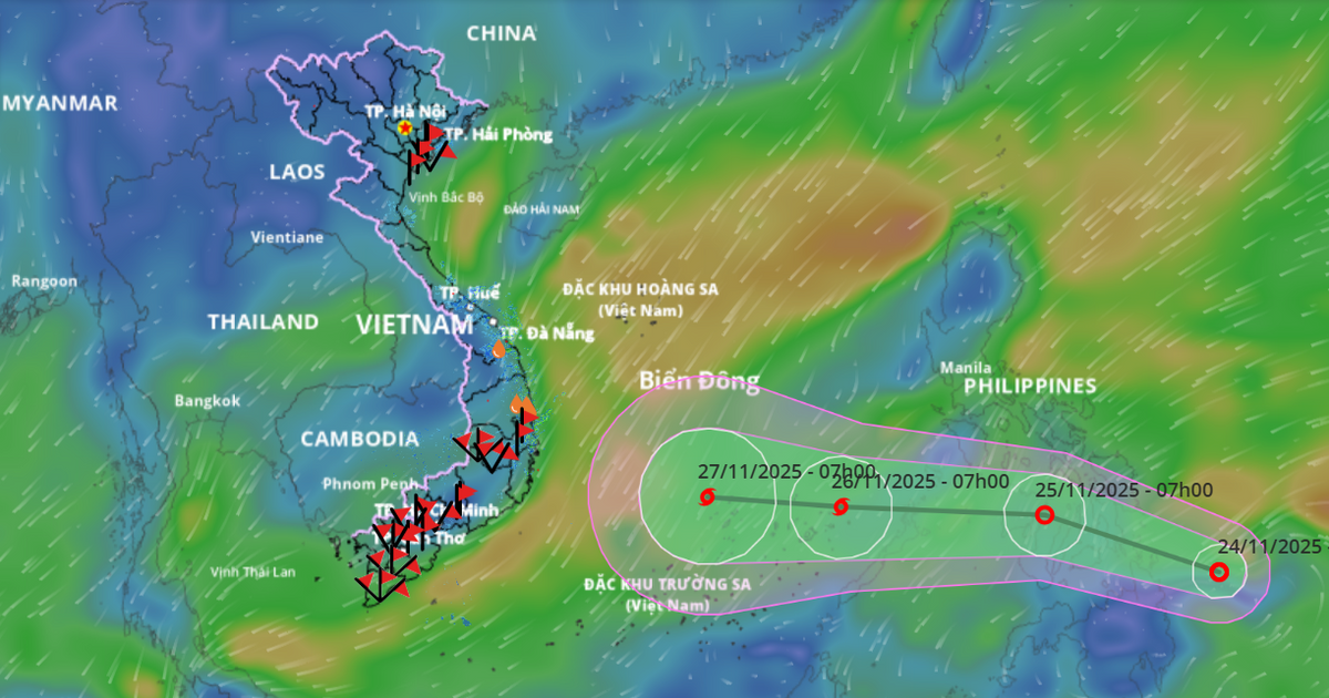 Sắp xuất hiện bão trên Biển Đông, không khí lạnh tăng cường gây gió mạnh