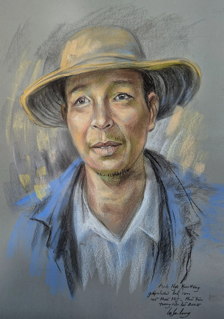 «Я так люблю своих соотечественников» в рисунках художника Ле Са Лонга Lê Sa Long - Ảnh 2.