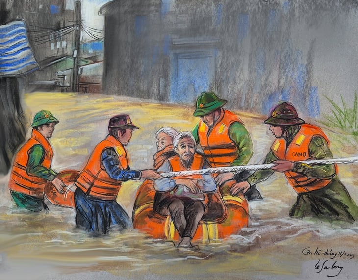 «Я так люблю своих соотечественников» в рисунках художника Ле Са Лонга Lê Sa Long - Ảnh 3.