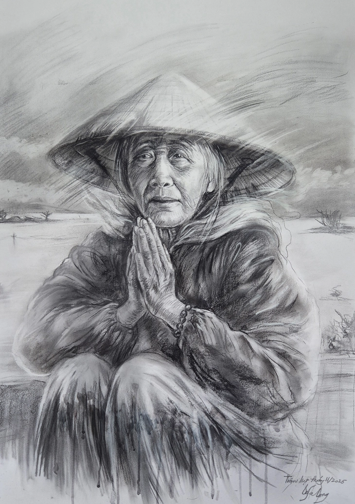 «Я так люблю своих соотечественников» в рисунках художника Ле Са Лонга Lê Sa Long - Ảnh 5.