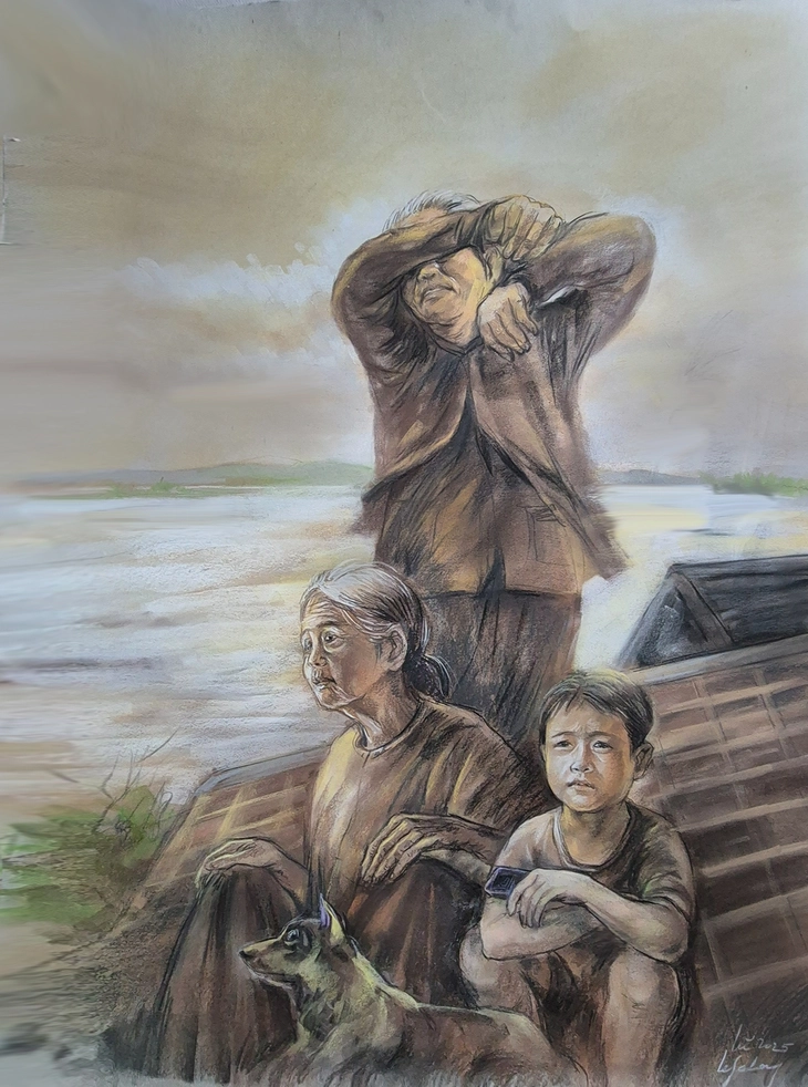 «Я так люблю своих соотечественников» в рисунках художника Ле Са Лонга Lê Sa Long - Ảnh 6.