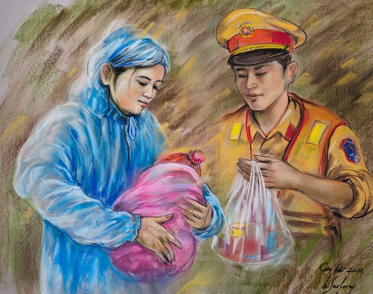 «Я так люблю своих соотечественников» в рисунках художника Ле Са Лонга Lê Sa Long - Ảnh 7.