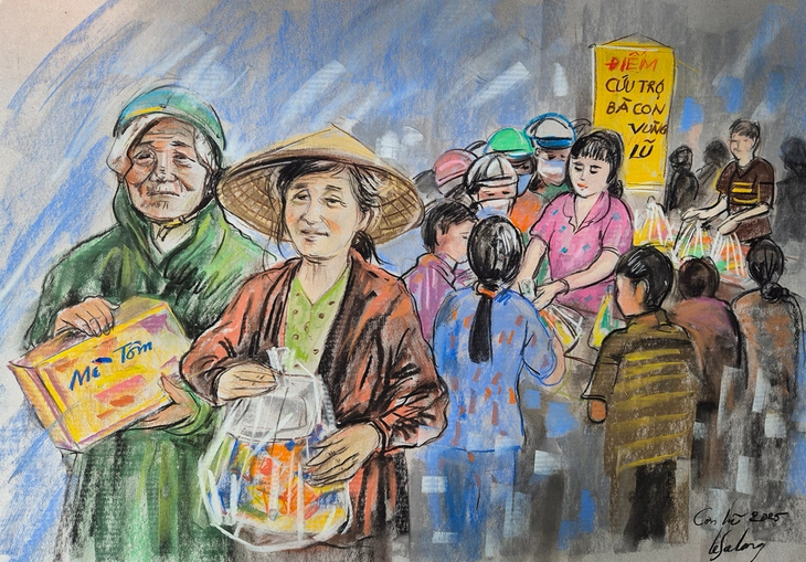 «Я так люблю своих соотечественников» в рисунках художника Ле Са Лонга Lê Sa Long - Ảnh 8.