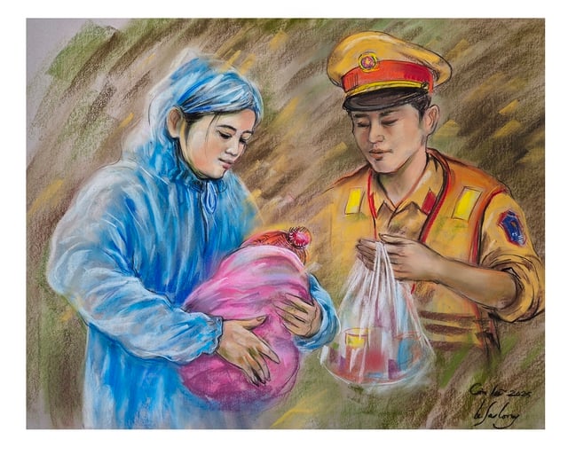 'Thương quá đồng bào tôi', bộ tranh rơi nước mắt của họa sĩ Lê Sa Long - Ảnh 1.