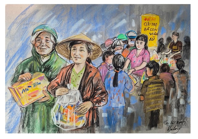 'Thương quá đồng bào tôi', bộ tranh rơi nước mắt của họa sĩ Lê Sa Long - Ảnh 3.