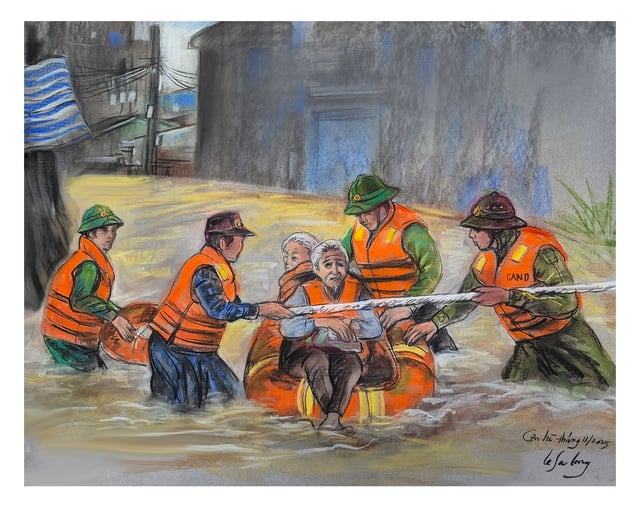 'Thương quá đồng bào tôi', bộ tranh rơi nước mắt của họa sĩ Lê Sa Long - Ảnh 6.