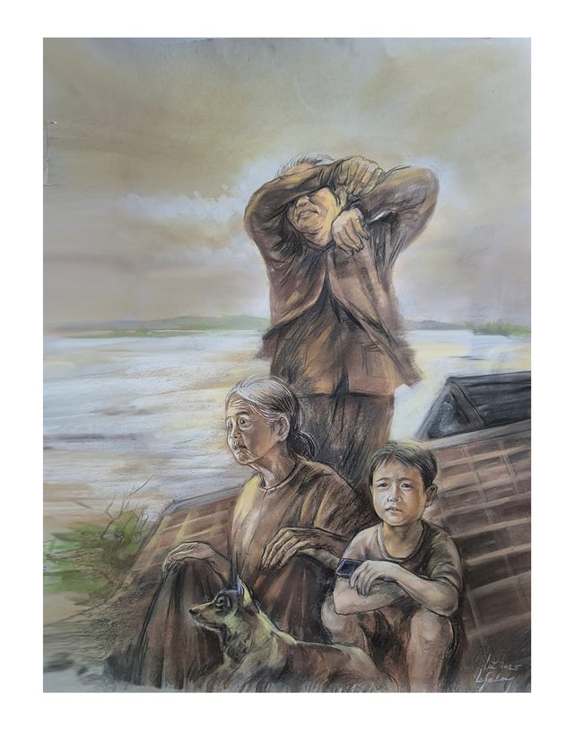'Thương quá đồng bào tôi', bộ tranh rơi nước mắt của họa sĩ Lê Sa Long - Ảnh 8.