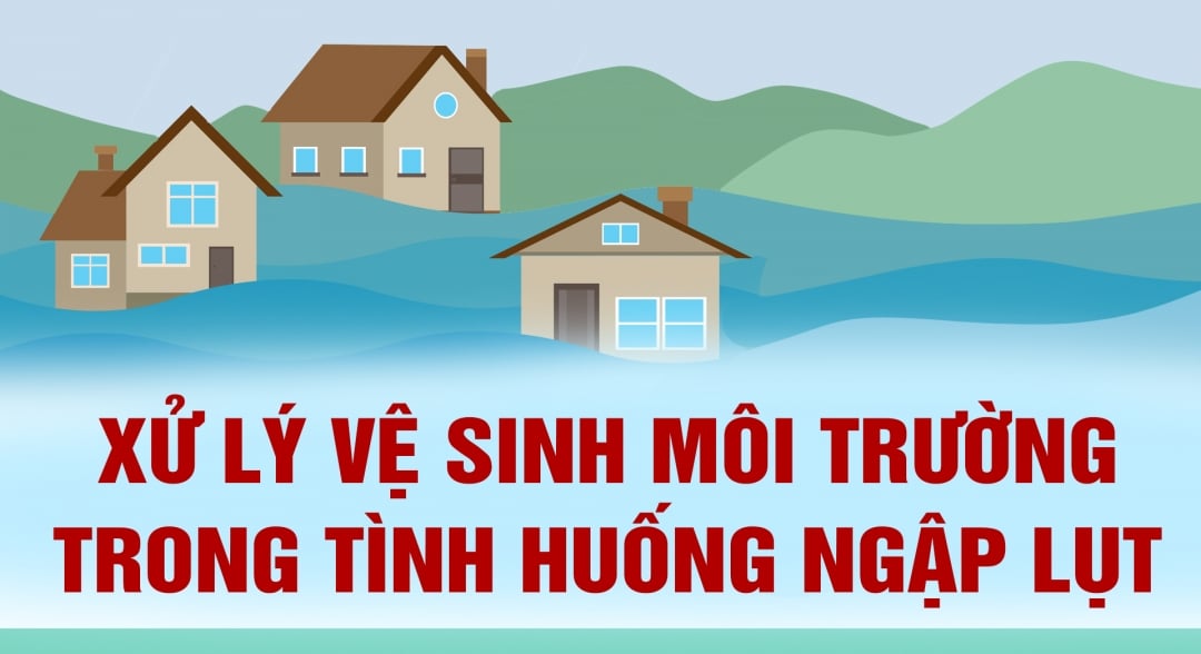 (Infographic) Xử lý vệ sinh môi trường trong tình huống ngập lụt