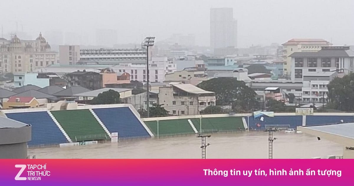 Sân tổ chức SEA Games 33 chìm trong lũ lụt